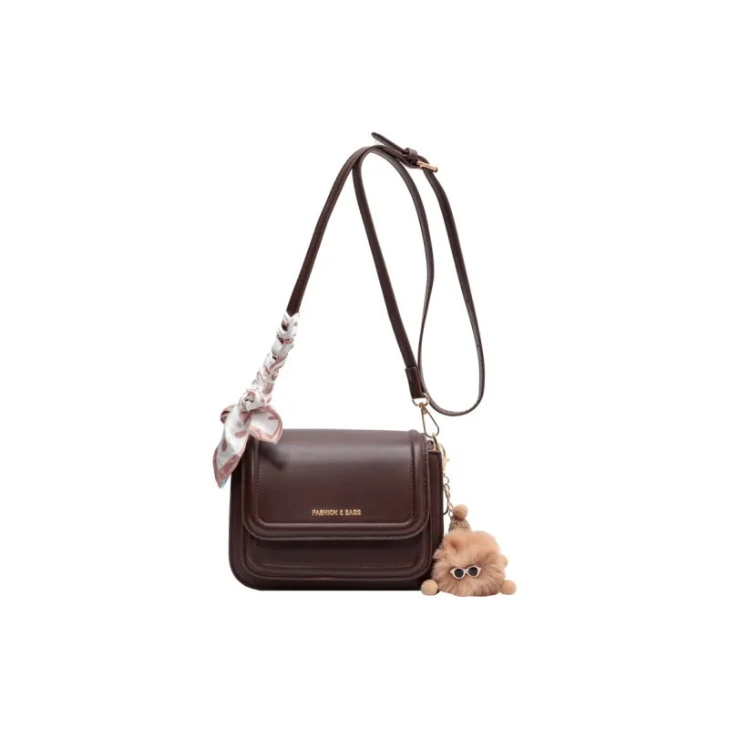 Worm's Home PU Shoulder Bag, Crossbody Bag Women's White/Black/Coffee-5