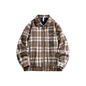 AKIN Jackets Coats Unisex Brown Plaid