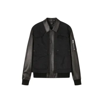 DAVID NAMAN Leather Jackets Men Black