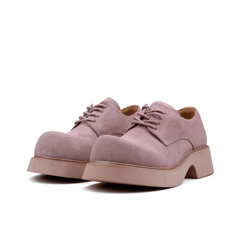 HANQIAORIJI Black Blood Series Abrasion Resistant Height Increasing Low Top Casual Shoes Unisex Pink-1
