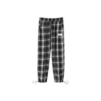 BIRDTALK Knitted Sweatpants Unisex Black White Plaid