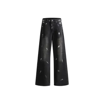 NVRFRGT Jeans Unisex Black Gray Tie Dye