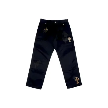 Chrome Hearts Leopard & Cross Patch Carpenter Pants
