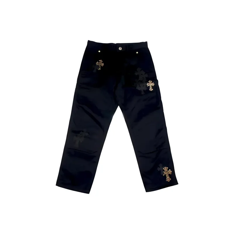 Chrome Hearts Leopard & Cross Patch Carpenter Pants-0
