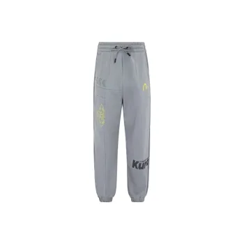EVISU Knitted Sports Pants Men's Lime Gray
