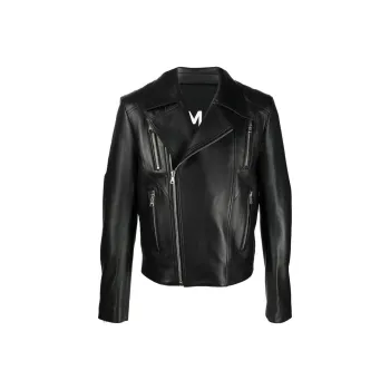 BALMAIN Leather Jackets Men Black