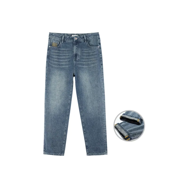 GUKUUL Tapered Pants Jeans Unisex Dark Blue-0