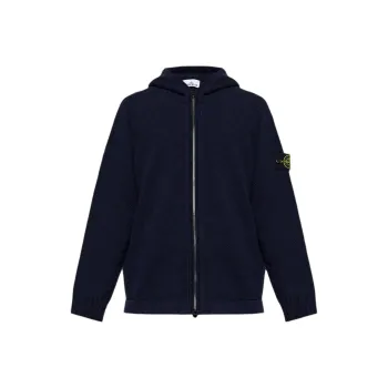 STONE ISLAND Logo Patch Hooded Cardigan