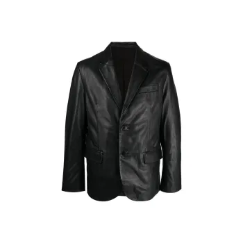 Zadig & Voltaire Valfried Single-breasted Leather Blazer