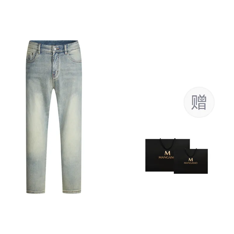 MANGANO Jeans Men's Denim Blue Includes Brand Shopping Bag-2