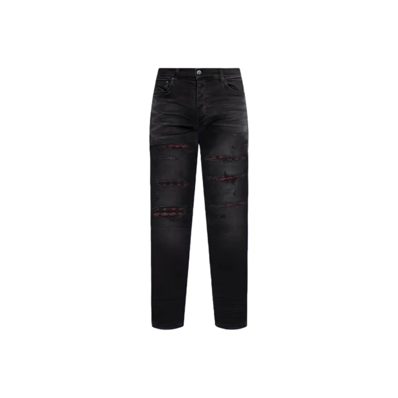 AMIRI Distressed Bandana detail Jeans-0