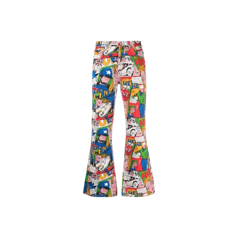 ERL Cartoon print Flared Jeans-0