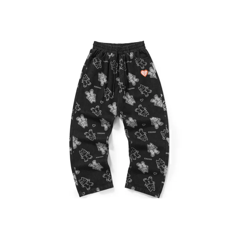 XXGOGO Straight Jeans Unisex Black Gray Color-0