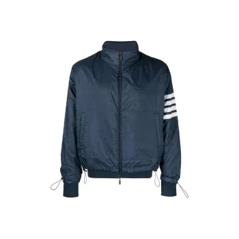 THOM BROWNE 4 Bar Striped Zipped Ripstop Jacket