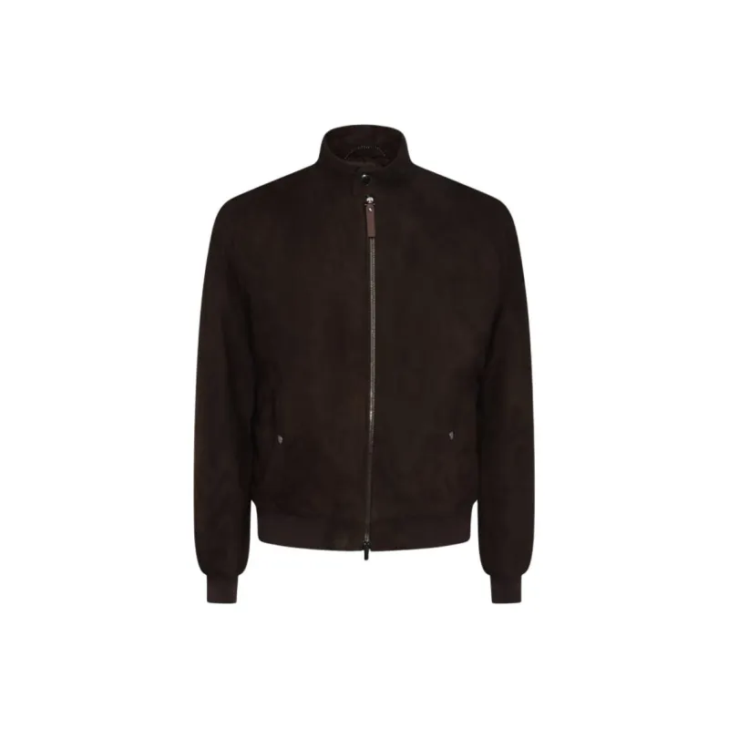 Canali Leather Bomber Jacket-0