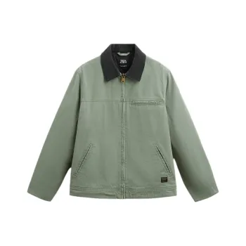 ZARA Puffer Jacket Men's Light Green