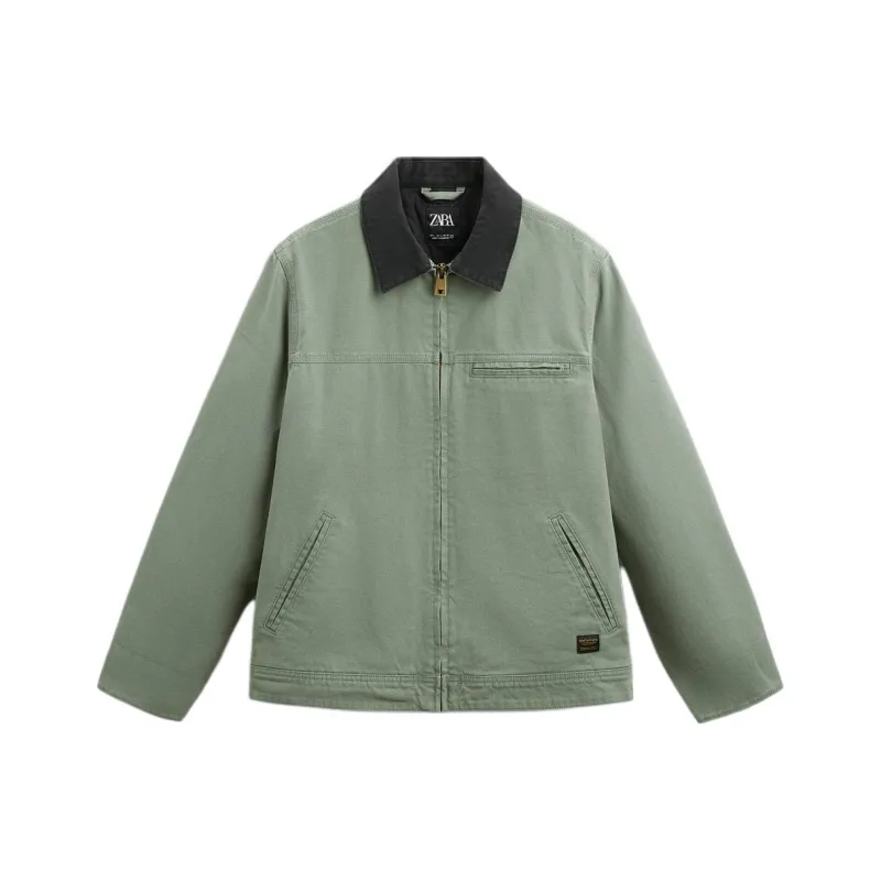 ZARA Puffer Jacket Men's Light Green-0