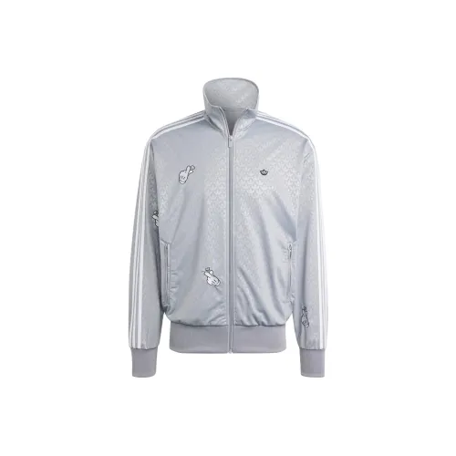 Adidas Originals x MILAOSHU Mickey Mouse Co brand Jackets Coats Men's Gray