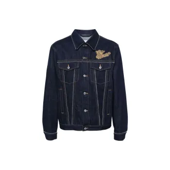 OFF WHITE Logo Patch Denim Jacket