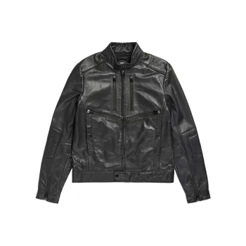 G STAR RAW Leather Jacket Men's Black