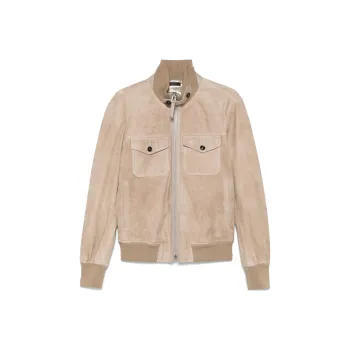 TOM FORD High Neck Leather Jacket