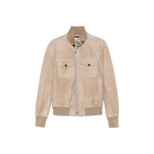 TOM FORD High Neck Leather Jacket