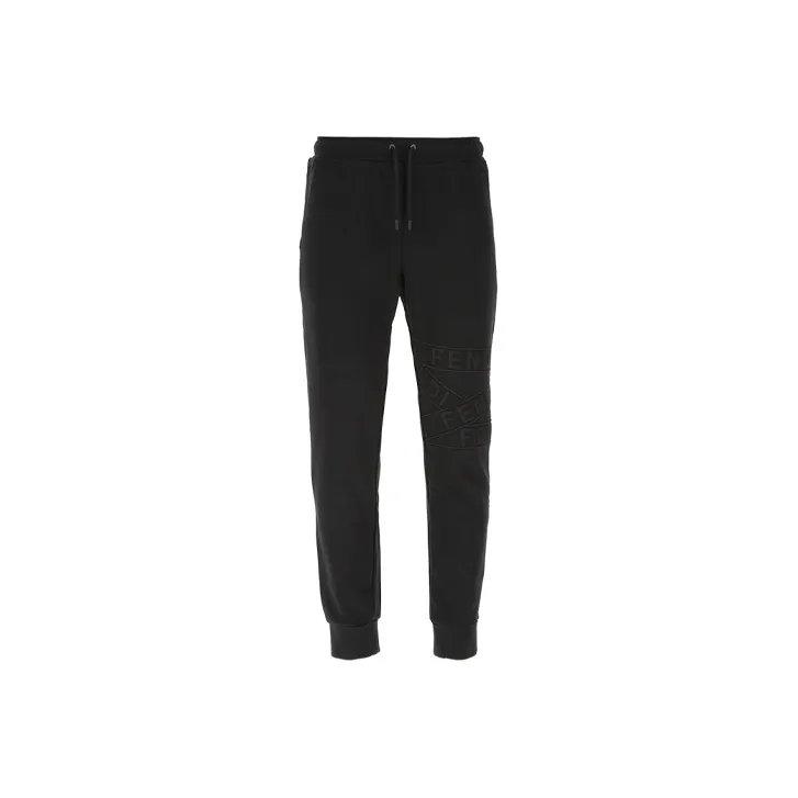 FENDI Knitted Sports Pants Men's Black-0