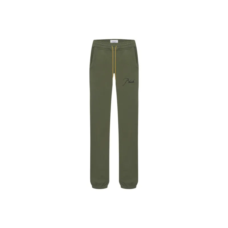 RHUDE Knitted Sweatpants Men Green-0