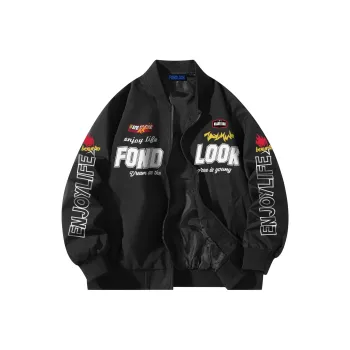 FONDLOOK Jackets Coats Unisex Black
