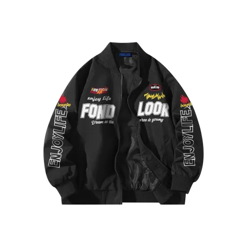 FONDLOOK Jackets Coats Unisex Black