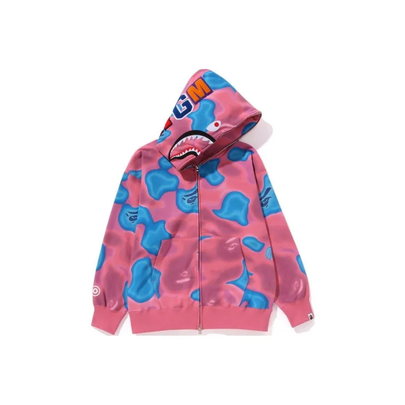 Bape Liquid Camo Shark Relaxed Fit Full Zip Hoodie-7