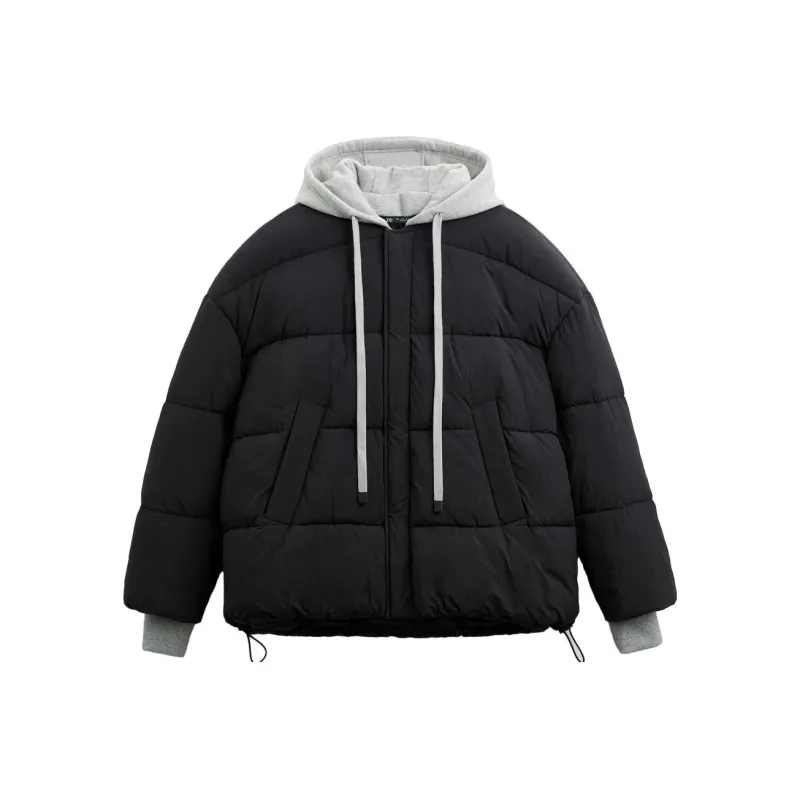ZARA Puffer Jackets Men Black-0