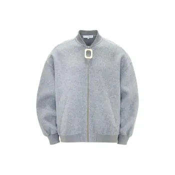 JW Anderson Oversized Wool Bomber Jacket With Logo Patch