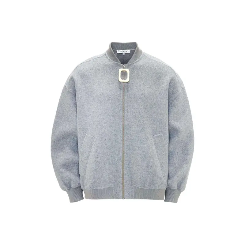 JW Anderson Oversized Wool Bomber Jacket With Logo Patch-0