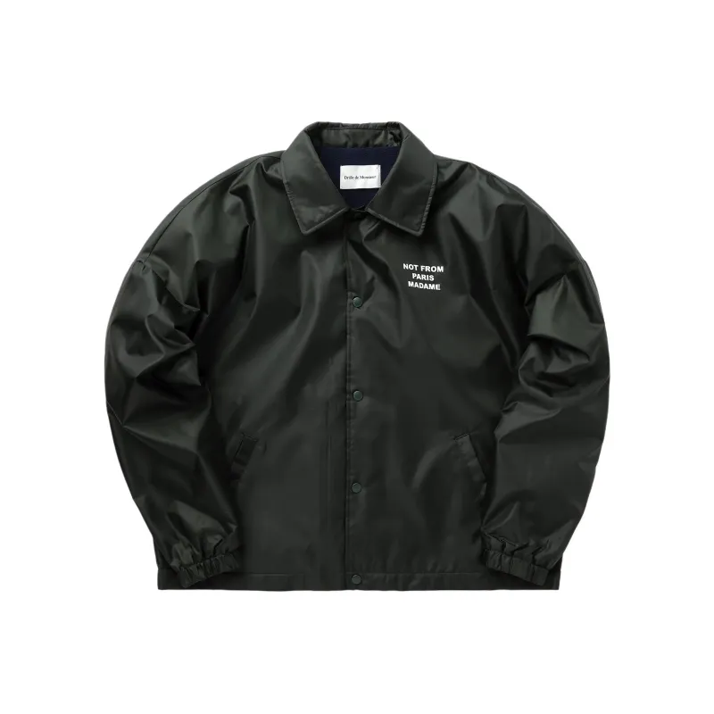 DROLE DE MONSIEUR Slogan Printed Buttoned Jacket-0