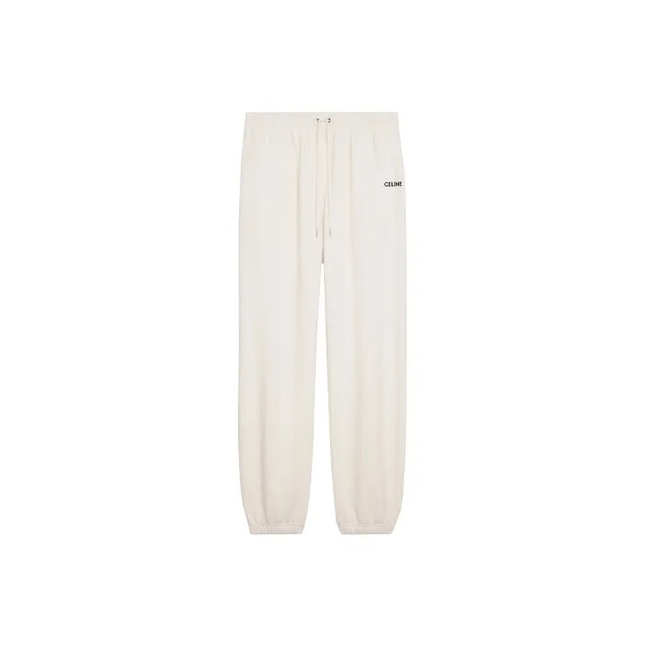 CELINE Embroidered Track Pants In Cotton Fleece-0