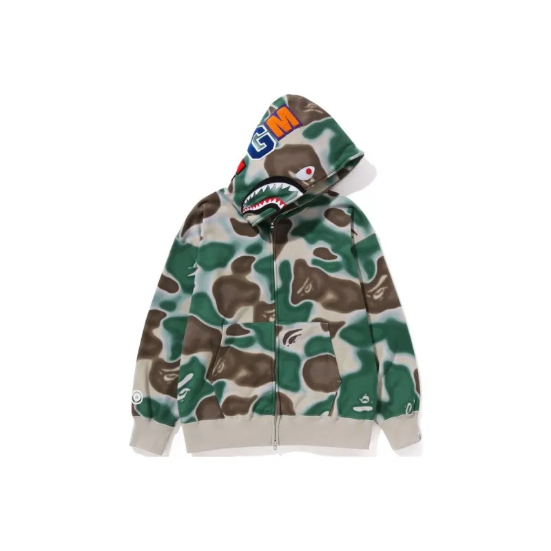 Bape Liquid Camo Shark Relaxed Fit Full Zip Hoodie-4