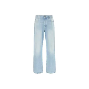BALMAIN Straight Leg Washed Denim Jeans