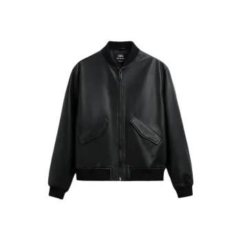 ZARA Leather Jacket Men's Black
