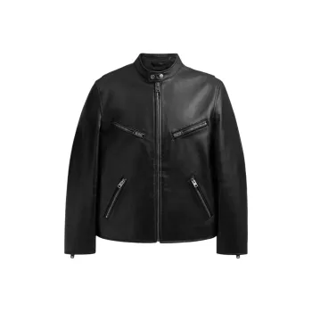 COACH RACER Leather Jacket Men's Black
