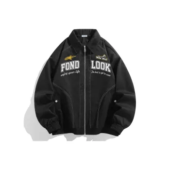 FONDLOOK Jackets Coats Unisex Black
