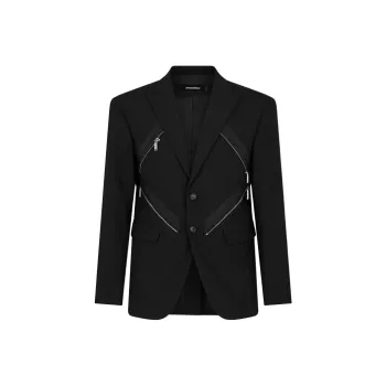 DSQUARED 2 Diamond Zipped Blazer Jackets & Coats Men's Black