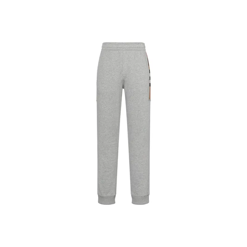 Burberry Jogger With Check Side Panels-0