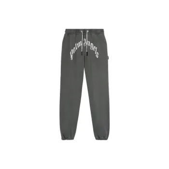 PALM ANGELS Knitted Sweatpants Men Dark Gray