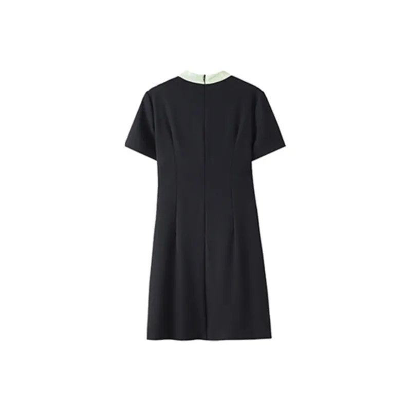 AFGGD Short Sleeved Dress Women's Black-1