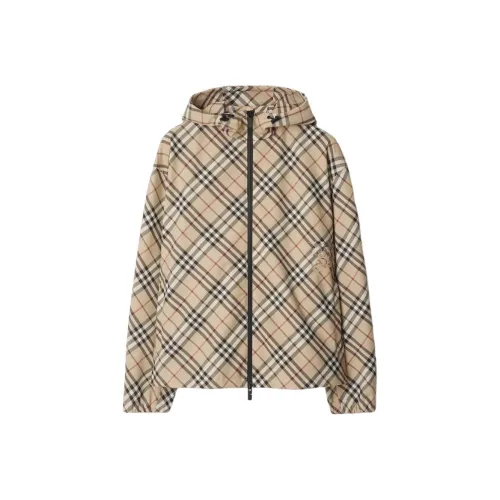 Burberry Checked Hooded Zip Up Stella Jacket