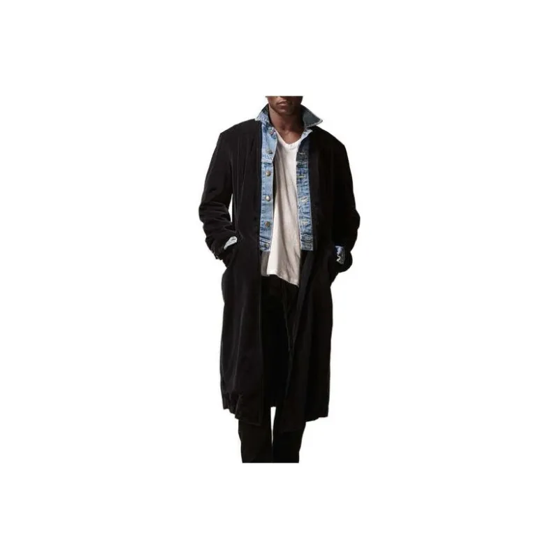 GREG LAUREN FW23 Trench Coat Men's Black-0