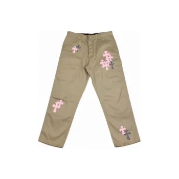 Chrome Hearts Pink & Checkered Cross Patch Carpenter Pants