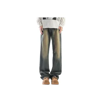 Aolx Jeans Unisex Vintage Blue