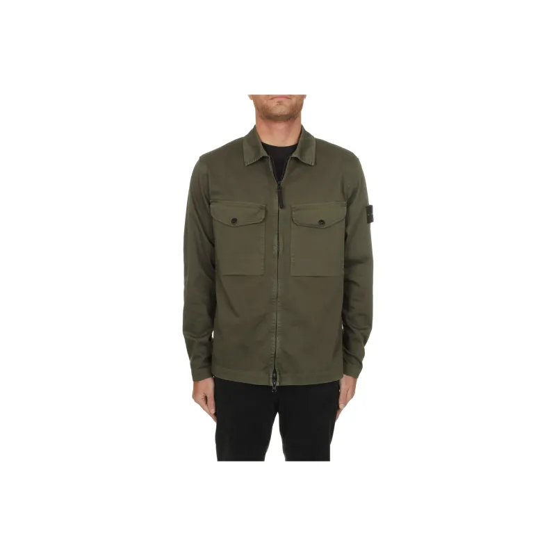STONE ISLAND Compass Patch Zipped Overshirt-0